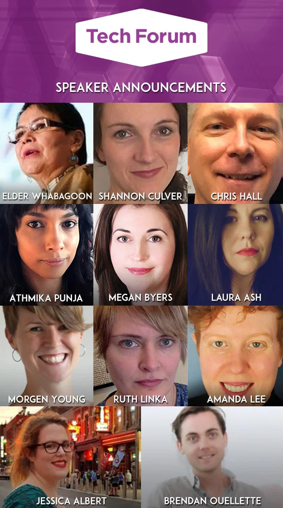 Photos of Tech Forum speakers.